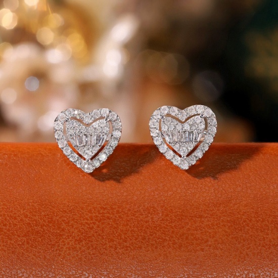 14k Gold 0.5 Ct Natural H Diamond Earrings