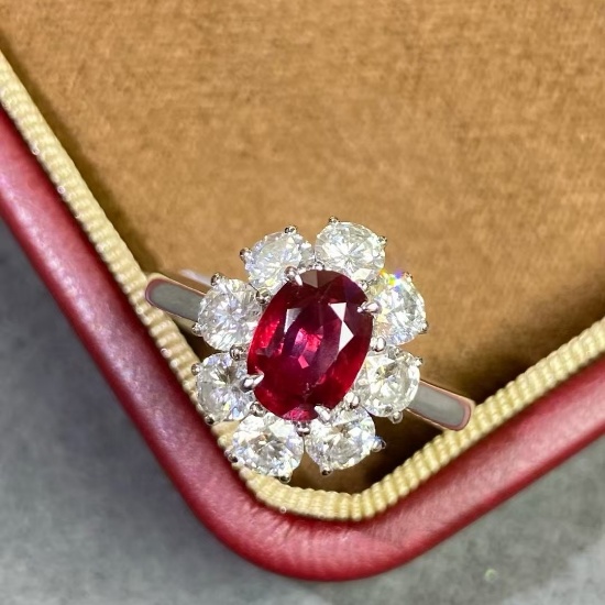 14k Gold 2.90 Ctw Natural Ruby & Diamond Ring