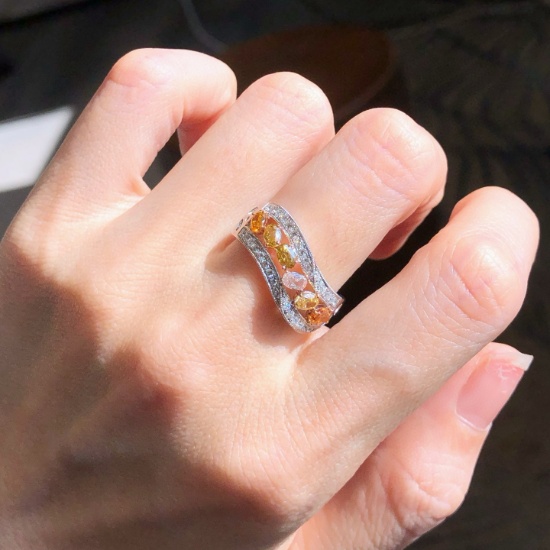 14k Gold 1.04 Ctw Natural Color Diamond & Diamond Ring