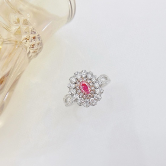 14k Gold 0.88 Ctw Natural Pink Diamond & Diamond Ring/pendant( Without Chain )