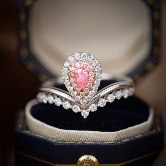 14k Gold 0.75 Ctw Natural Pink Diamond & Diamond Ring