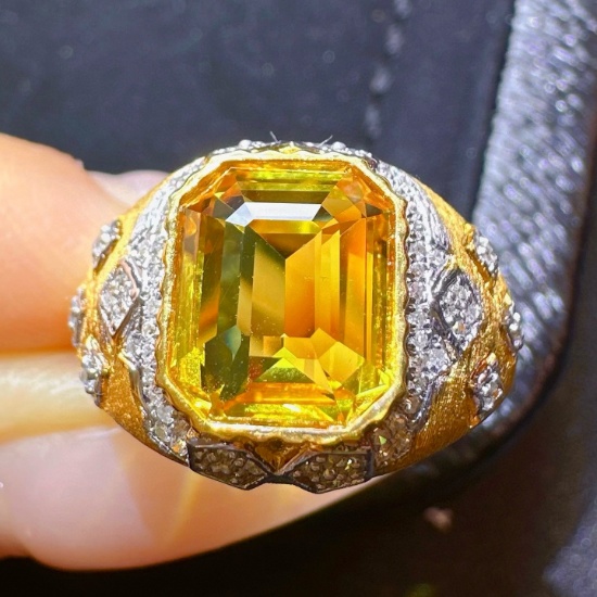 14k Gold 3.86 Ctw Natural Sapphire & Diamond Ring