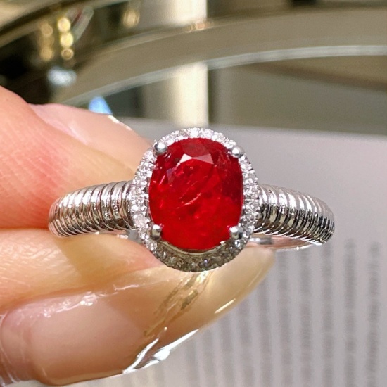 14k Gold 1.01 Ct Natural Ruby & Diamond Ring