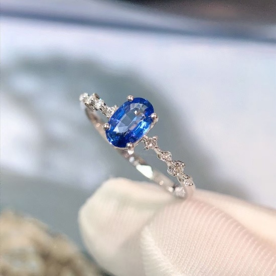 14k Gold 0.56 Ctw Natural Sapphire & Diamond Ring