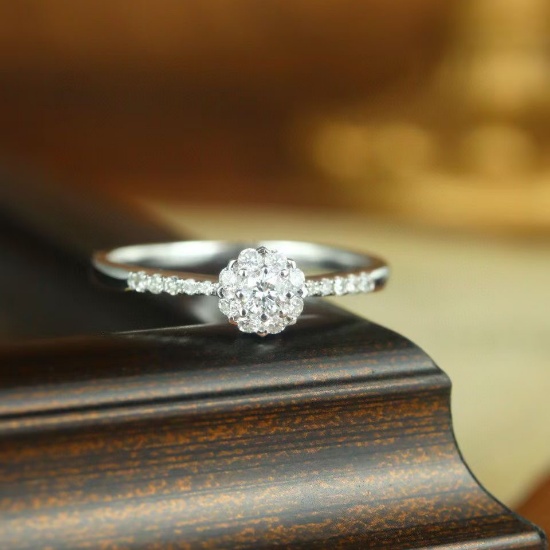 14k Gold 0.30 Ct Natural H Diamond Ring