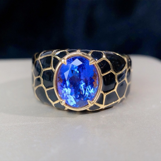 14k Gold 3.15 Ct Natural Tanzanite & Men¡¯s Ring