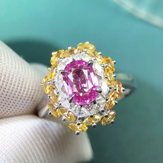 14k Gold 1.27 Ctw Natural Sapphire & Diamond Ring