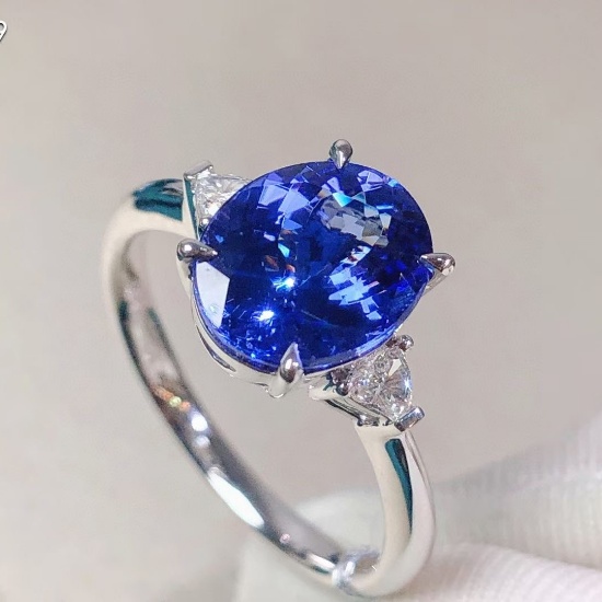 14k Gold 2.97 Ctw Natural Tanzanite & Diamond Ring