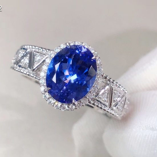 14k Gold 2.46 Ctw Natural Tanzanite & Diamond Ring