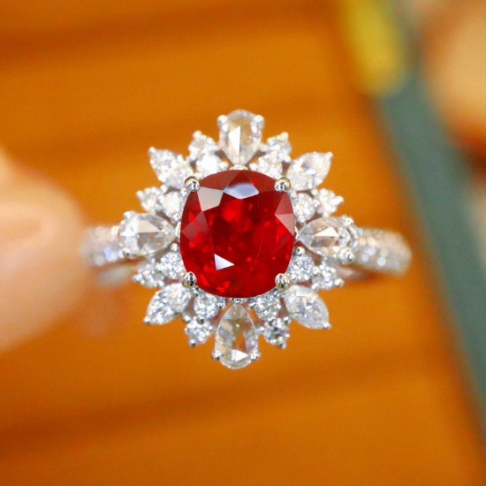 14k Gold 1.56 Ctw Natural Ruby & Diamond Ring