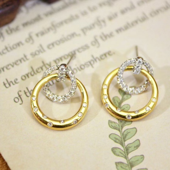 14k Gold 0.40 Ct Natural H Diamond Earrings