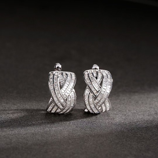 14k Gold 1.00 Ct Natural H Diamond Earrings