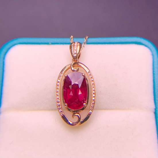 14k Gold 4.2 Ct Natural Tourmaline & Diamond Pendant( Without Chain )