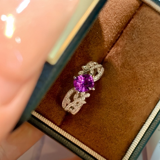 14k Gold 1.53 Ctw Natural Sapphire & Diamond Ring