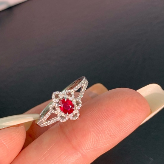 14k Gold 0.47 Ctw Natural Ruby & Diamond Ring