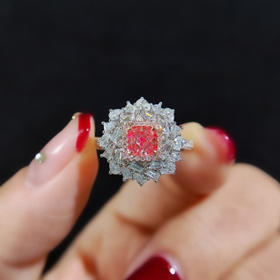 14k Gold 1.65 Ctw Natural Pink Diamond & Diamond Ring/pendant( Without Chain )