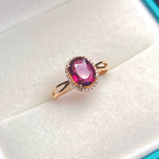 14k Gold 0.93 Ct Natural Tourmaline & Diamond Ring