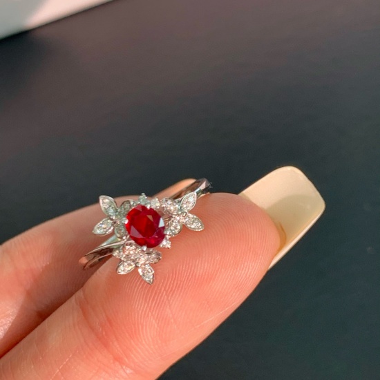 14k Gold 0.46 Ctw Natural Ruby & Diamond Ring