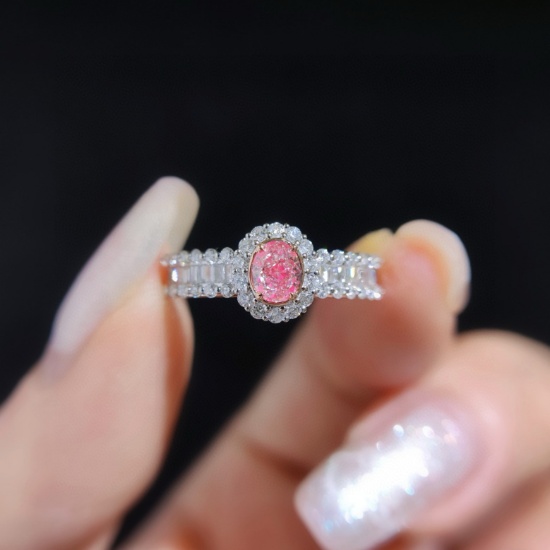 14k Gold 0.74 Ctw Natural Pink Diamond & Diamond Ring