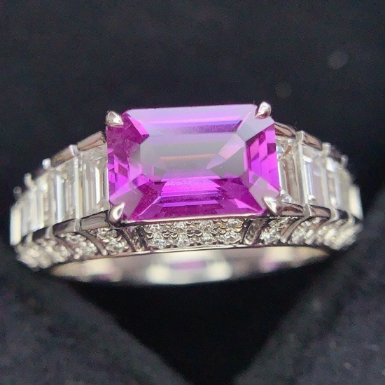 14k Gold 2.67 Ctw Natural Sapphire & Diamond Ring