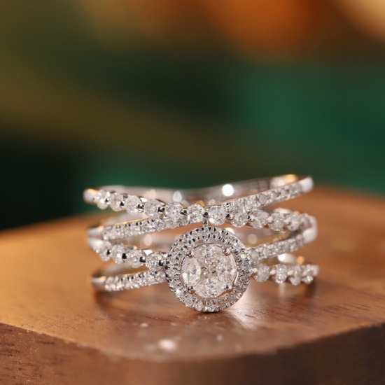 14k Gold 0.75 Ct Natural H Diamond Ring