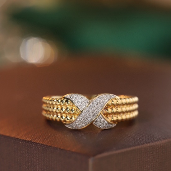 14k Gold 0.1 Ct Natural H Diamond Ring