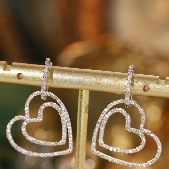 14k Gold 0.8 Ct Natural H Diamond Earrings