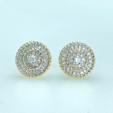14k Gold 0.56 Ct Natural H Diamond Earrings