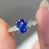 14k Gold 1.52 Ctw Natural Sapphire & Diamond Ring
