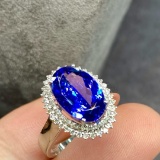 14k Gold 3.53 Ctw Natural Tanzanite & Diamond Ring