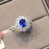 14k Gold 1.64 Ctw Natural Sapphire & Diamond Ring