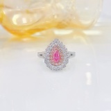 Gia Certified 14k Gold 1.19 Ctw Natural Pink Diamond & Diamond Ring/pendant( Without Chain )
