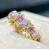 14k Gold 1.46 Ctw Natural Sapphire & Diamond Ring