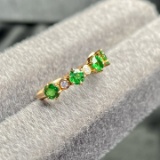 14k Gold 1.08 Ct Natural Tsavorite & Diamond Ring