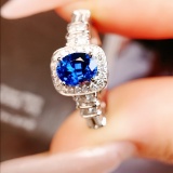 14k Gold 1.00 Ctw Natural Sapphire & Diamond Ring