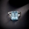 14k Gold 5.34 Ctw Natural Aquamarine & Diamond Ring