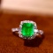 14k Gold 1.61 Ctw Natural Emerald & Diamond Ring