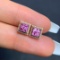 14k Gold 0.75 Ct Natural Sapphire & Diamond Earrings