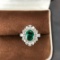 14k Gold 1.94 Ctw Natural Emerald & Diamond Ring