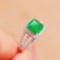 14k Gold 1.48 Ctw Vivid Green Natural Emerald & Diamond Ring