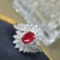 14k Gold 1.08 Ctw Natural Ruby & Diamond Ring