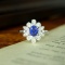 14k Gold 1.38 Ctw Natural Sapphire & Diamond Ring