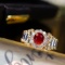 14k Gold 1.17 Ctw Natural Ruby & Diamond Ring