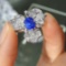 14k Gold 2.18 Ctw Natural Sapphire & Diamond Ring