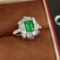 14k Gold 1.91 Ctw Vivid Green Natural Emerald & Diamond Ring
