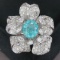 14k Gold 3.55 Ctw Natural Paraiba Tourmaline & Diamond Ring/pendant( Without Chain )
