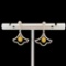 14k Gold 0.74 Ctw Natural Yellow Diamond & Diamond Earrings