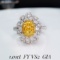 Gia Certified 14k Gold 2.09 Ctw Natural Yellow Diamond & Diamond Ring/pendant( Without Chain )