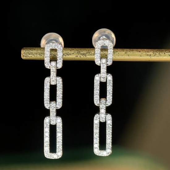 14k Gold 0.56 Ct Natural H Diamond Earrings