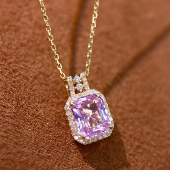 14k Gold 1.78 Ctw Natural Sapphire & Diamond Pendant( Without Chain )